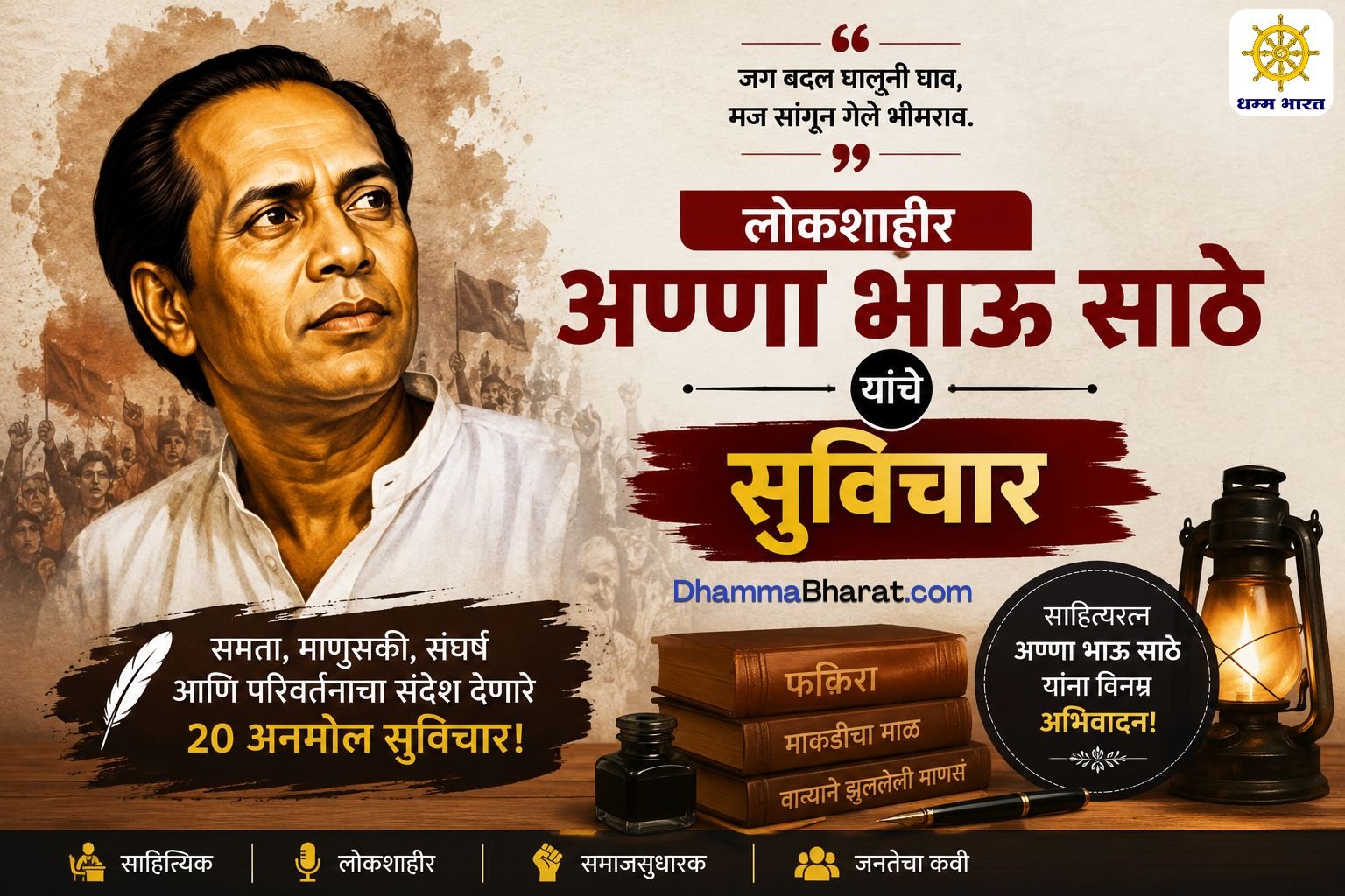 Anna Bhau Sathe Quotes in Marathi